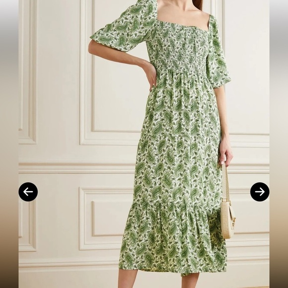 Faithfull The Brand Le Galet Paisley Print Midi Dress - Picture 2 of 15